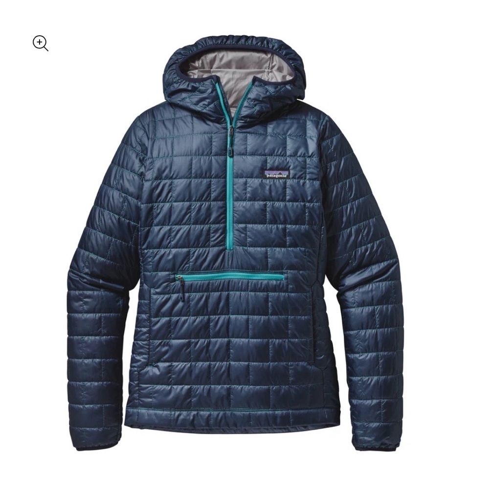 Patagonia Women’s Nano Puff Bivy Pull Over in Navy and Teal